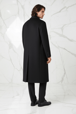 Black Wool Coat - Back View
