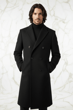 Black Wool Coat - Front