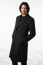 Black Wool Coat - Three Quarter
