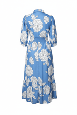 Blue Floral Dress - Ghost Mannequin Back