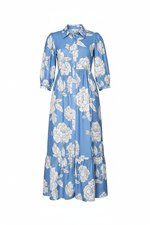 Blue Floral Dress - Ghost Mannequin Front