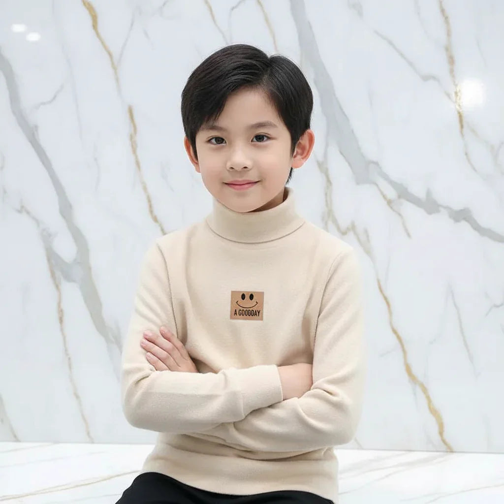 Boy Cream Seated Arms Crossed