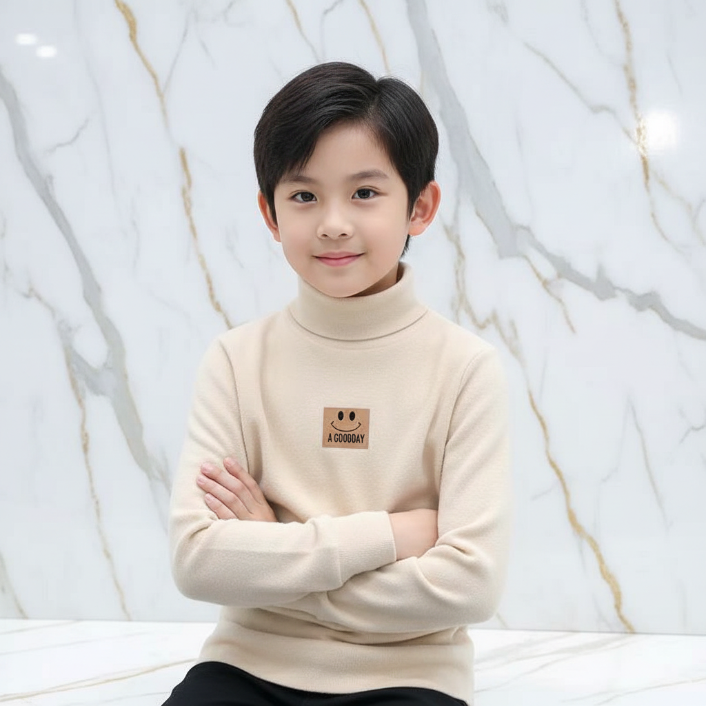 Boy Cream Seated Arms Crossed