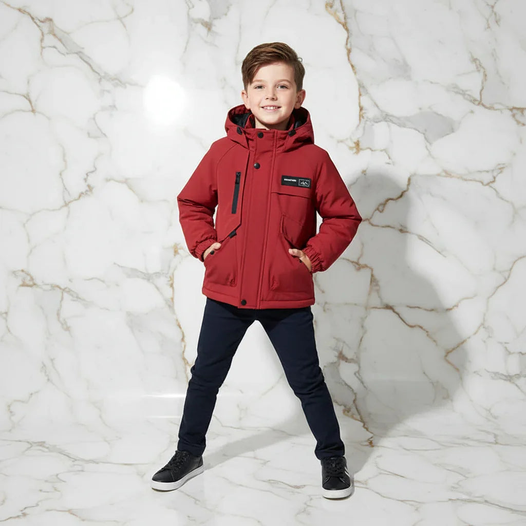 Boy in Red Jacket - Dynamic Pose