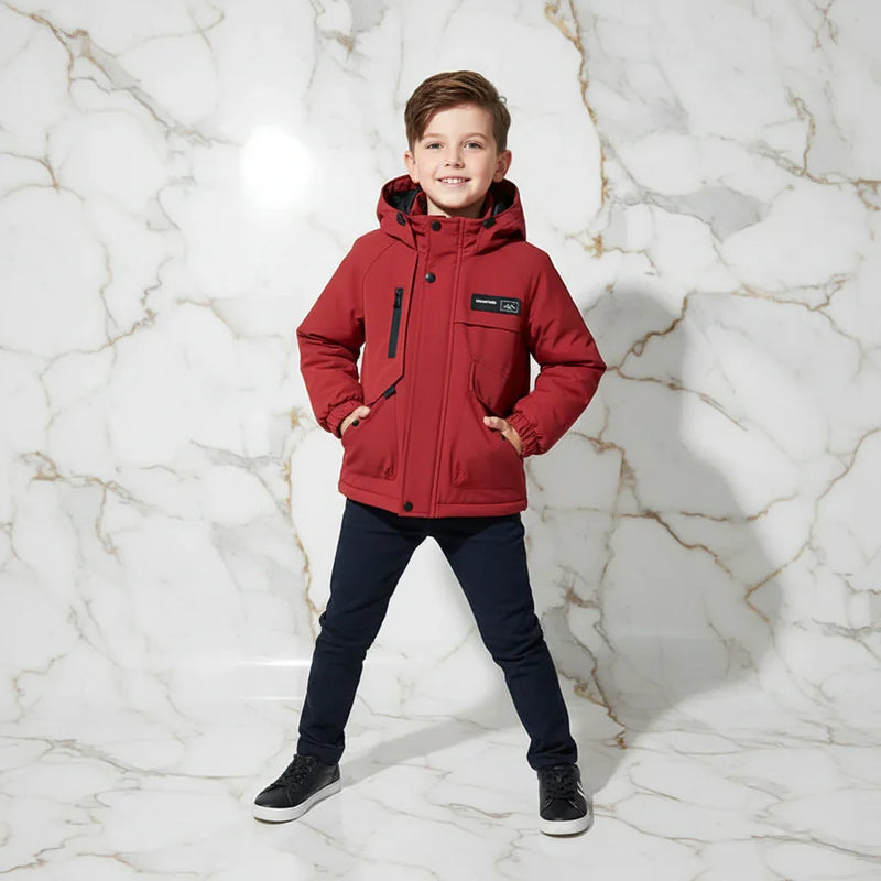 Boy in Red Jacket - Dynamic Pose