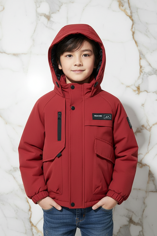 Boy in Red Jacket - Front View