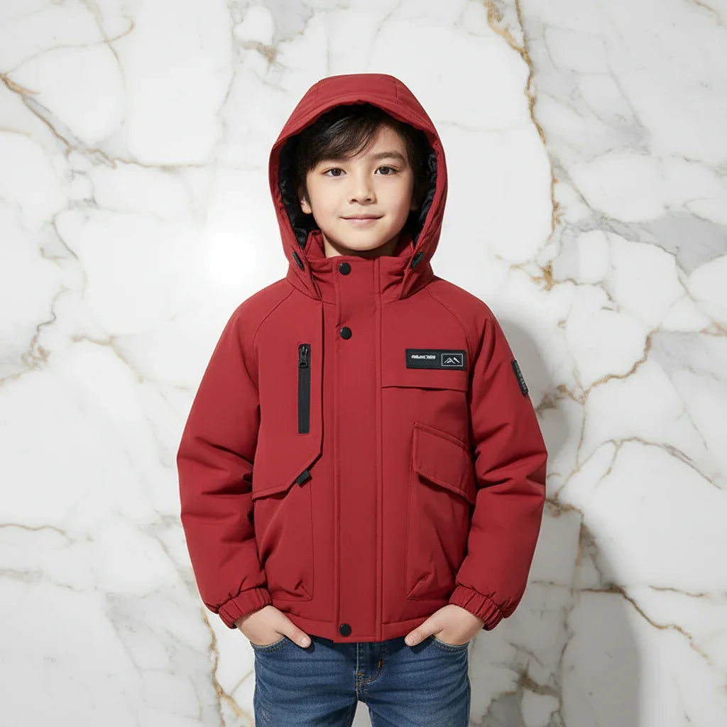 Boy in Red Jacket - Front View