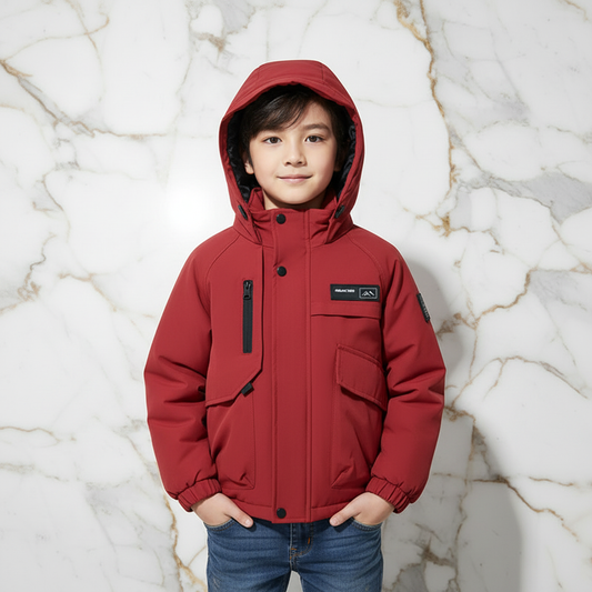 Boy in Red Jacket - Front View