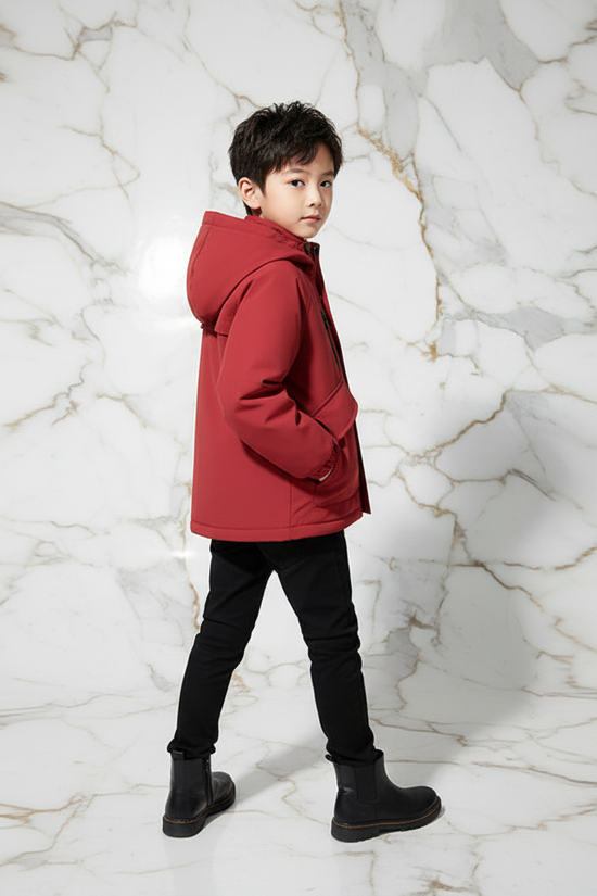 Boy in Red Jacket - Opposite Side View