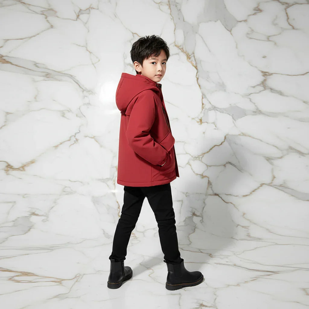 Boy in Red Jacket - Opposite Side View