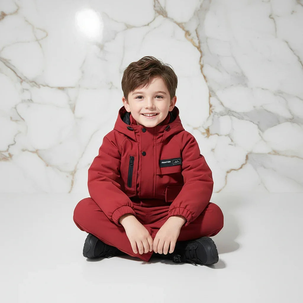 Boy in Red Jacket - Sitting Pose