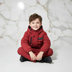 Boy in Red Jacket - Sitting Pose