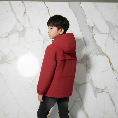 Boy in Red Jacket - Three Quarter Back