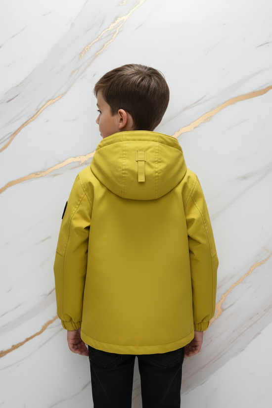 Boy in Yellow Jacket - Back View