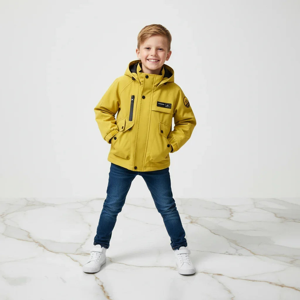 Boy in Yellow Jacket - Dynamic Pose
