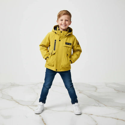 Boy in Yellow Jacket - Dynamic Pose