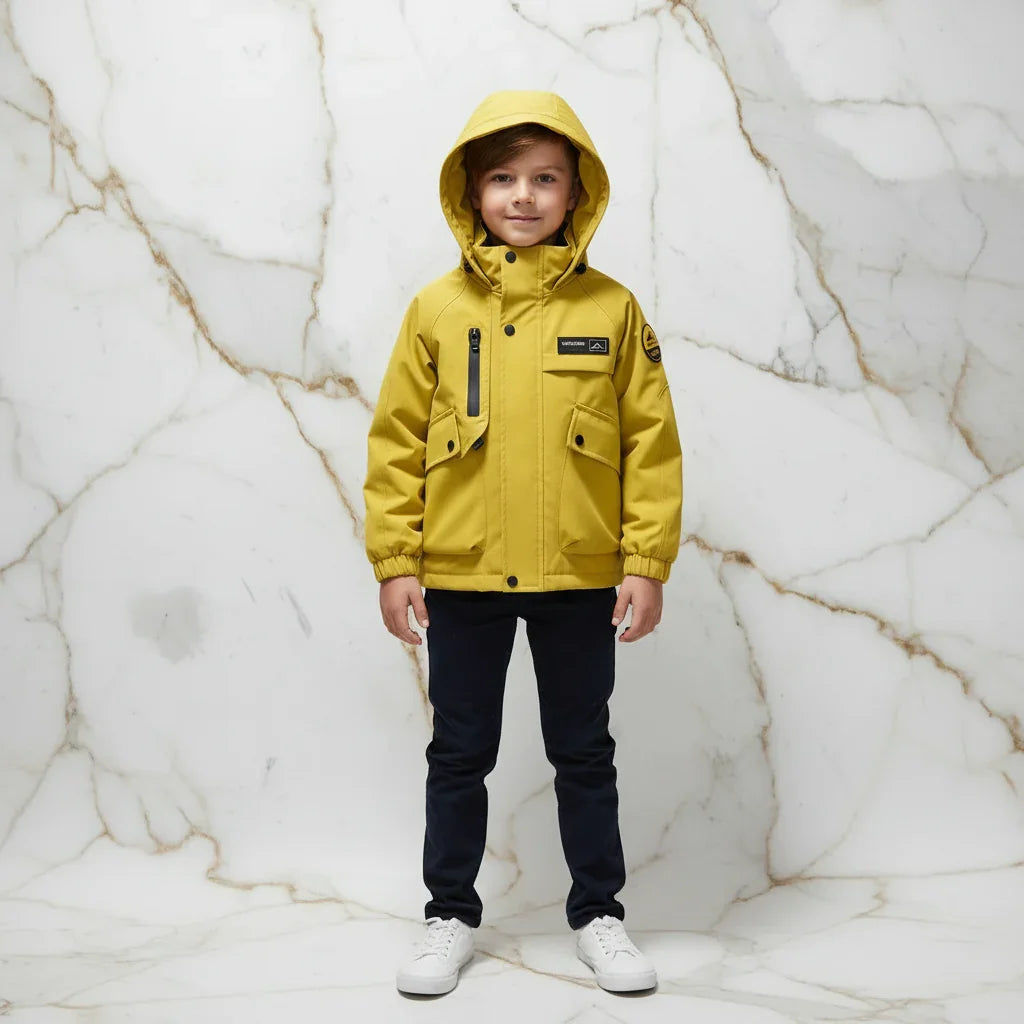 Boy in Yellow Jacket - Hood Up