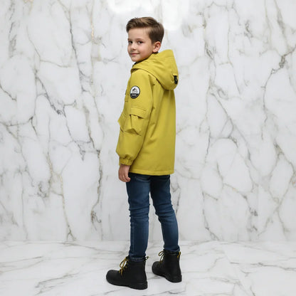 Boy in Yellow Jacket - Opposite Side View