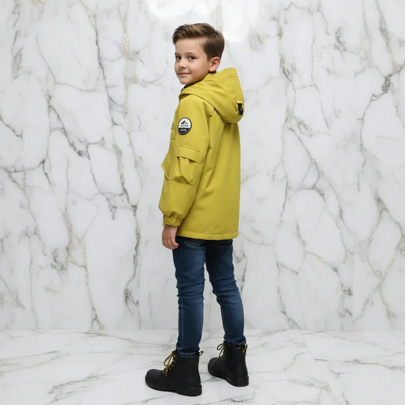 Boy in Yellow Jacket - Opposite Side View