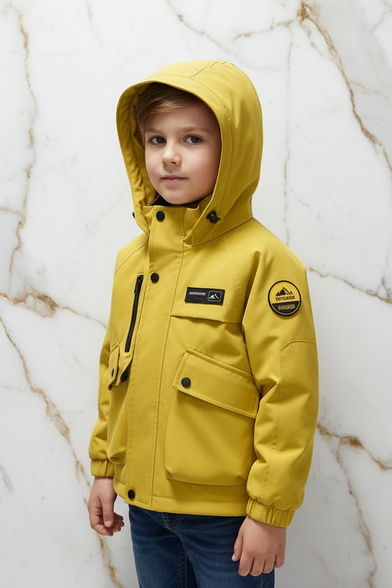 Boy in Yellow Jacket - Three Quarter Front