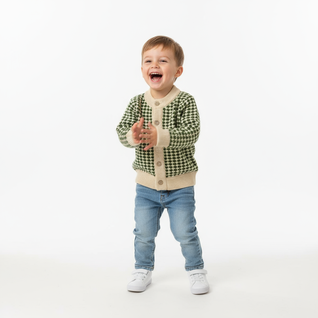 Boy on white background