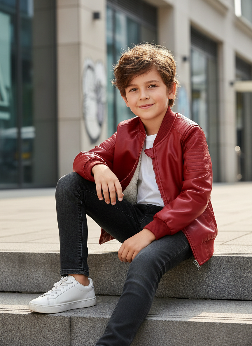 Boy sitting relaxed