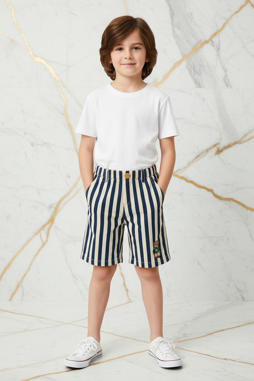 Boy striped shorts - front