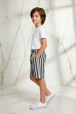 Boy striped shorts - left side