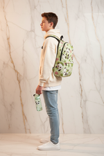 Boy with backpack side view
