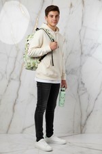 Boy with backpack studio