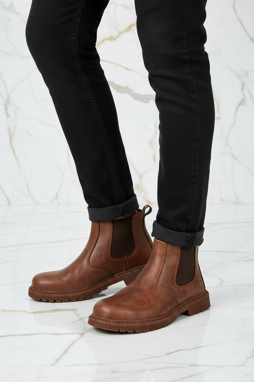 Brown Boot - Feet Close Up