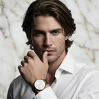 Brown hair flowing - hand near face