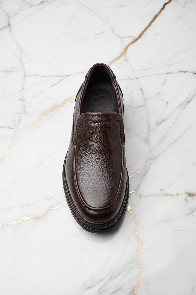 Brown shoe marble - top down