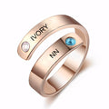 Rose Gold Custom Name 925 Silver Rhinestone Ring