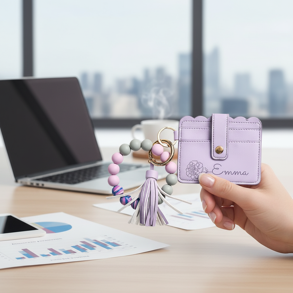 Businesswoman holding wallet