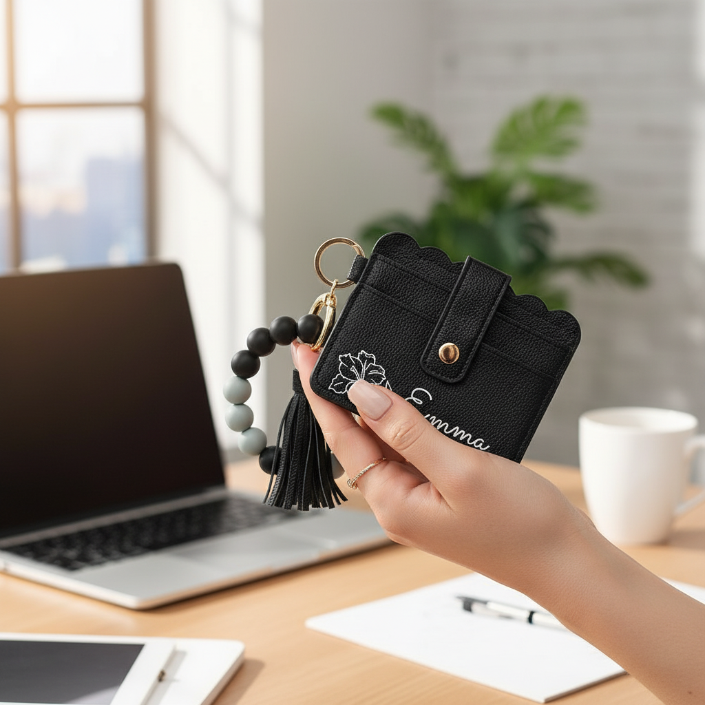 Businesswoman holding wallet