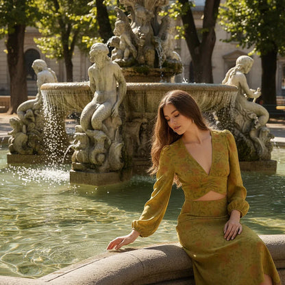 By Renaissance fountain