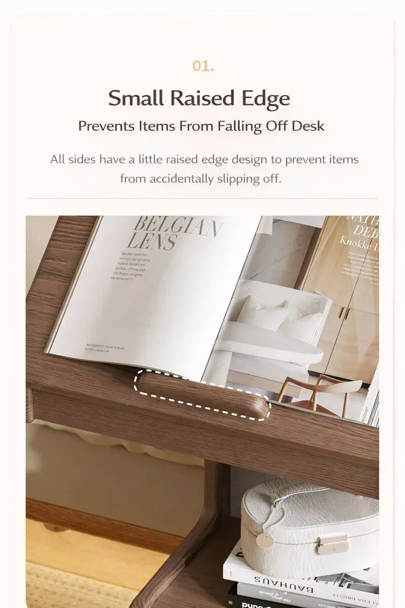 Solid Wood Movable Sofa Side Table