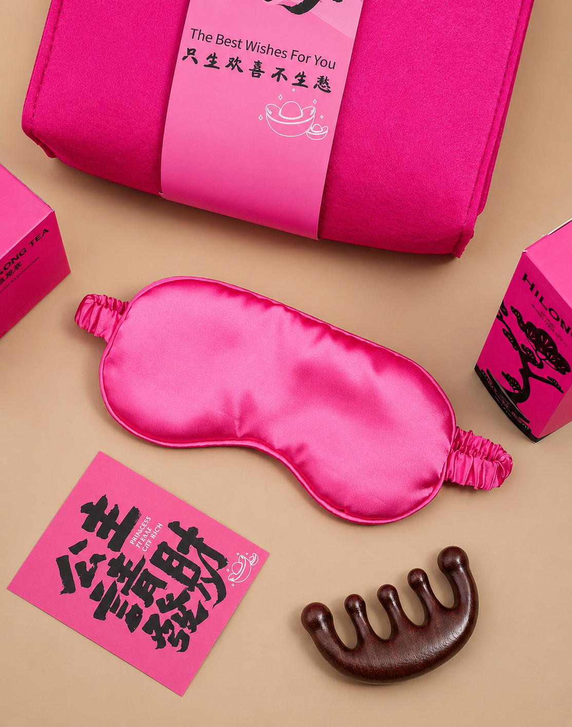 Eye mask & Wooden Comb Bridesmaid Gifts