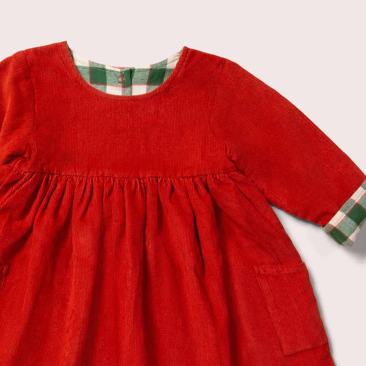 Versatile Hazelnut Reversible Corduroy Pocket Dress Organic Cotton Kids & Baby