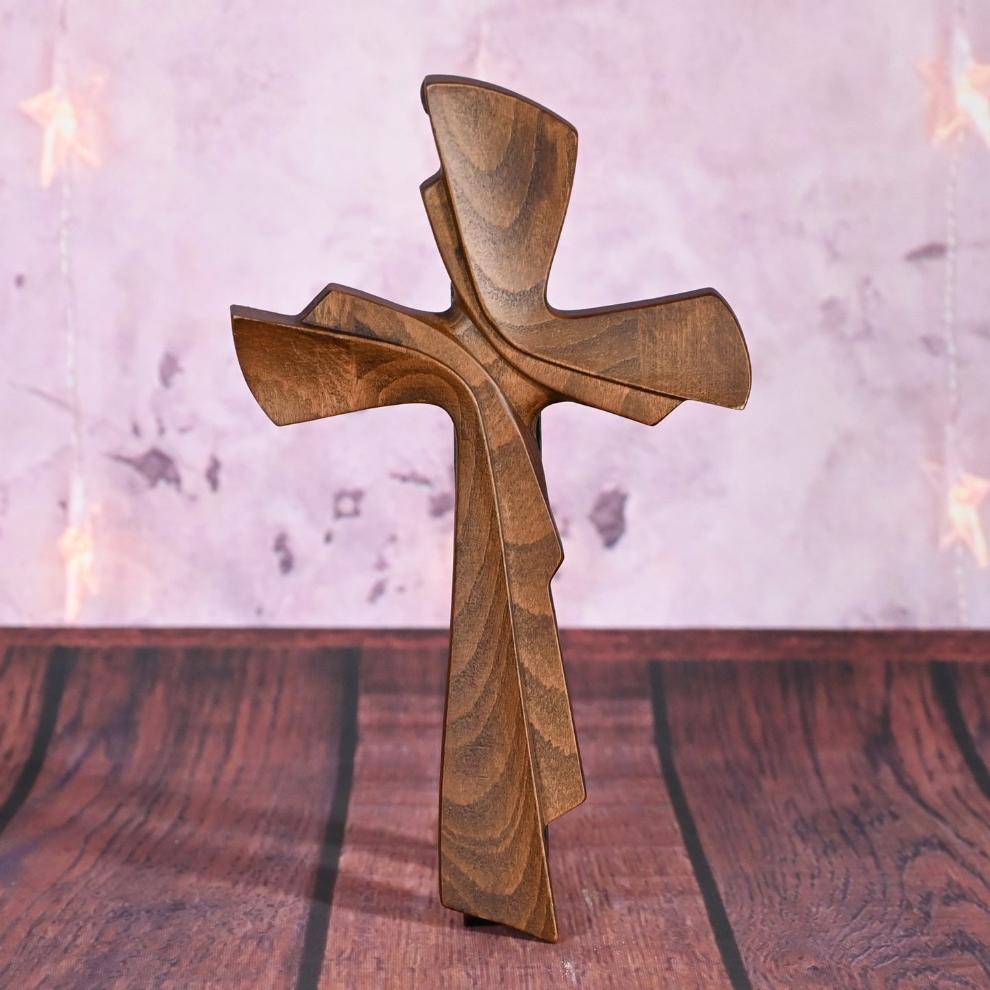 Vintage Wooden 3D Cross Wall Art