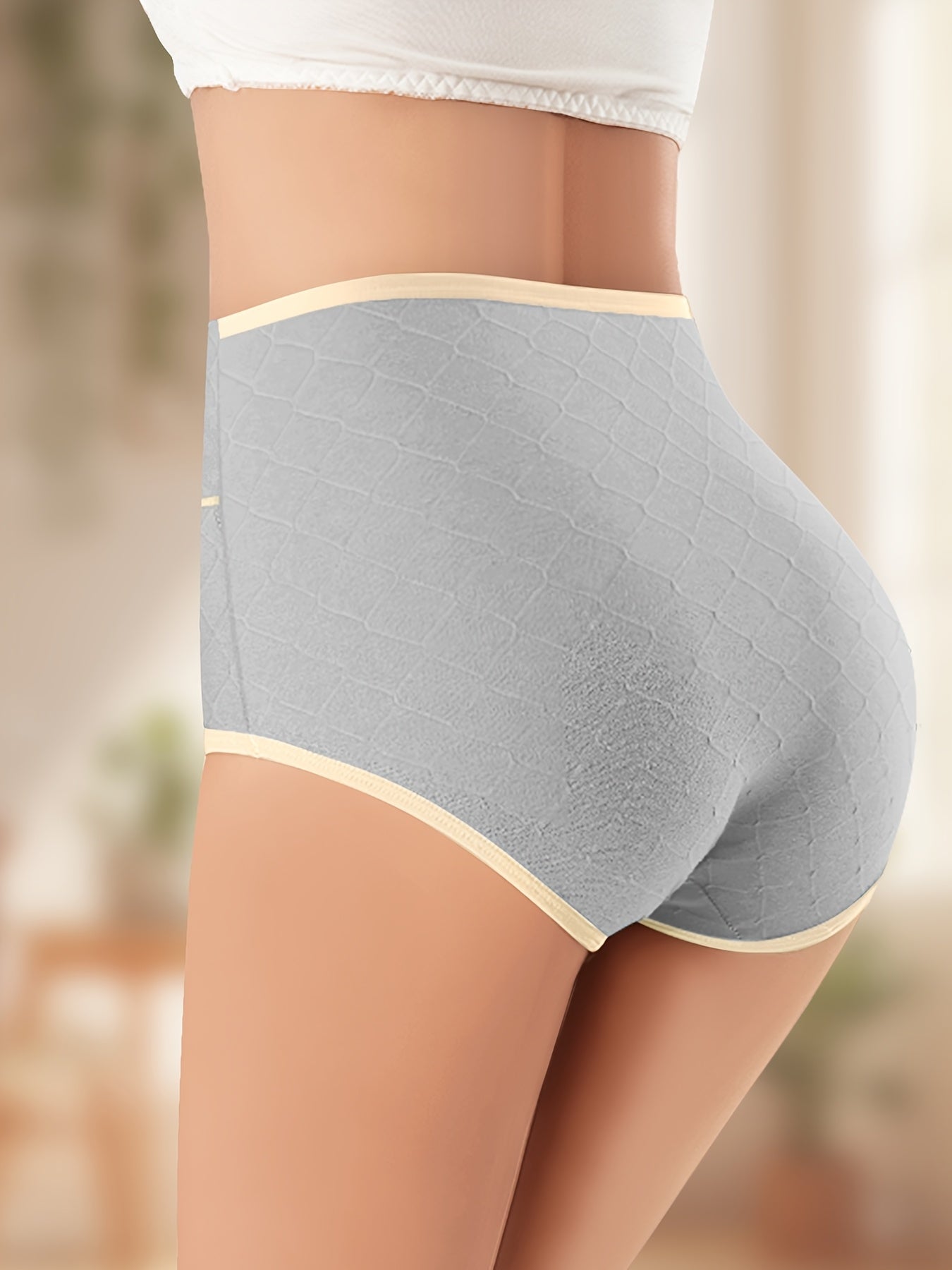 8 Pieces Cotton High-Waist Sexy Breathable Stretch Briefs