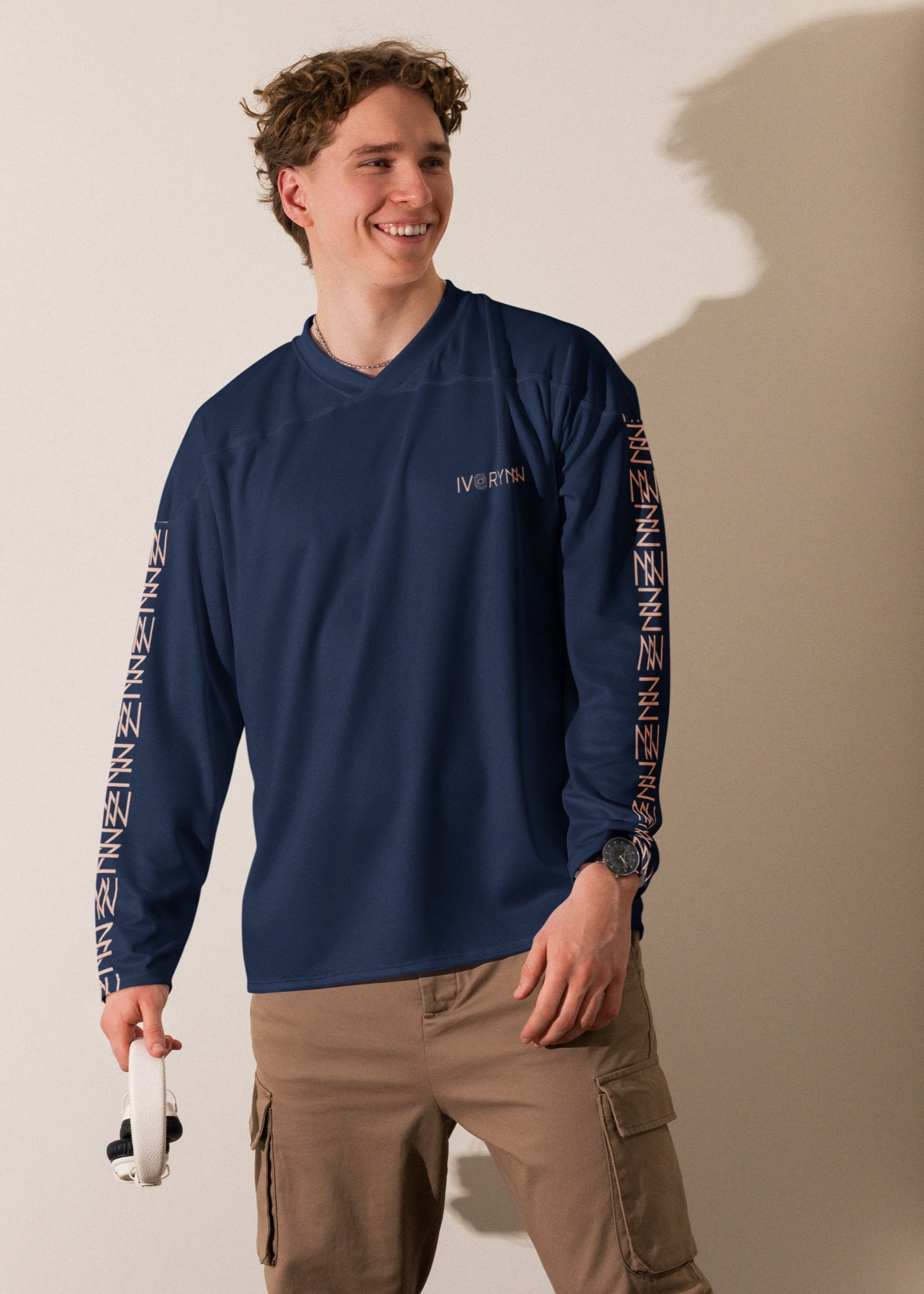 High Level Navy hockey fan Sports jersey