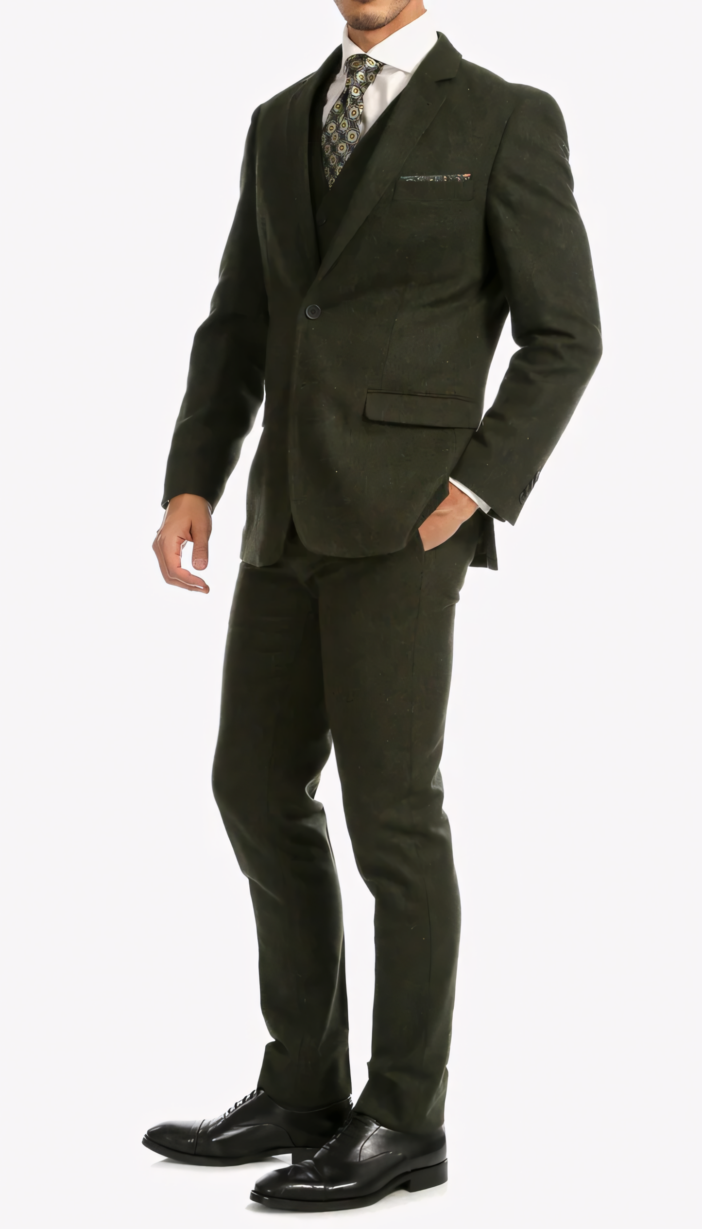 3-Piece Slim Fit  Hunter Green Suit