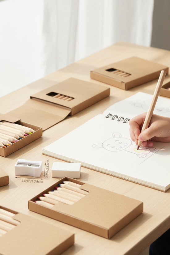 Child coloring in sketchbook