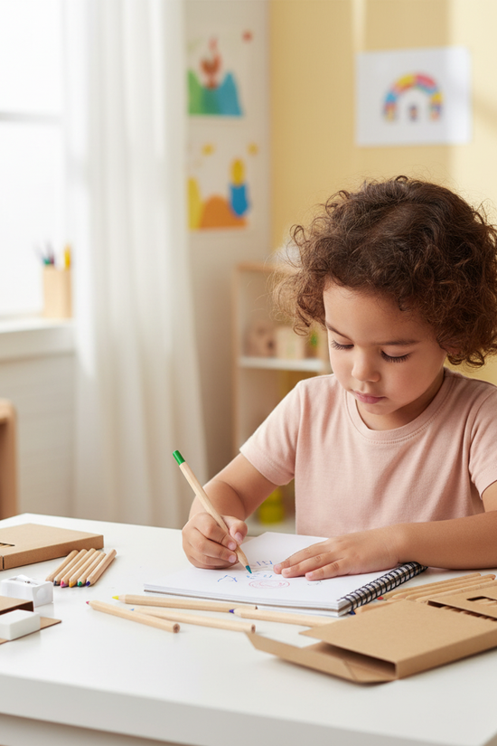 Child engaged in drawing