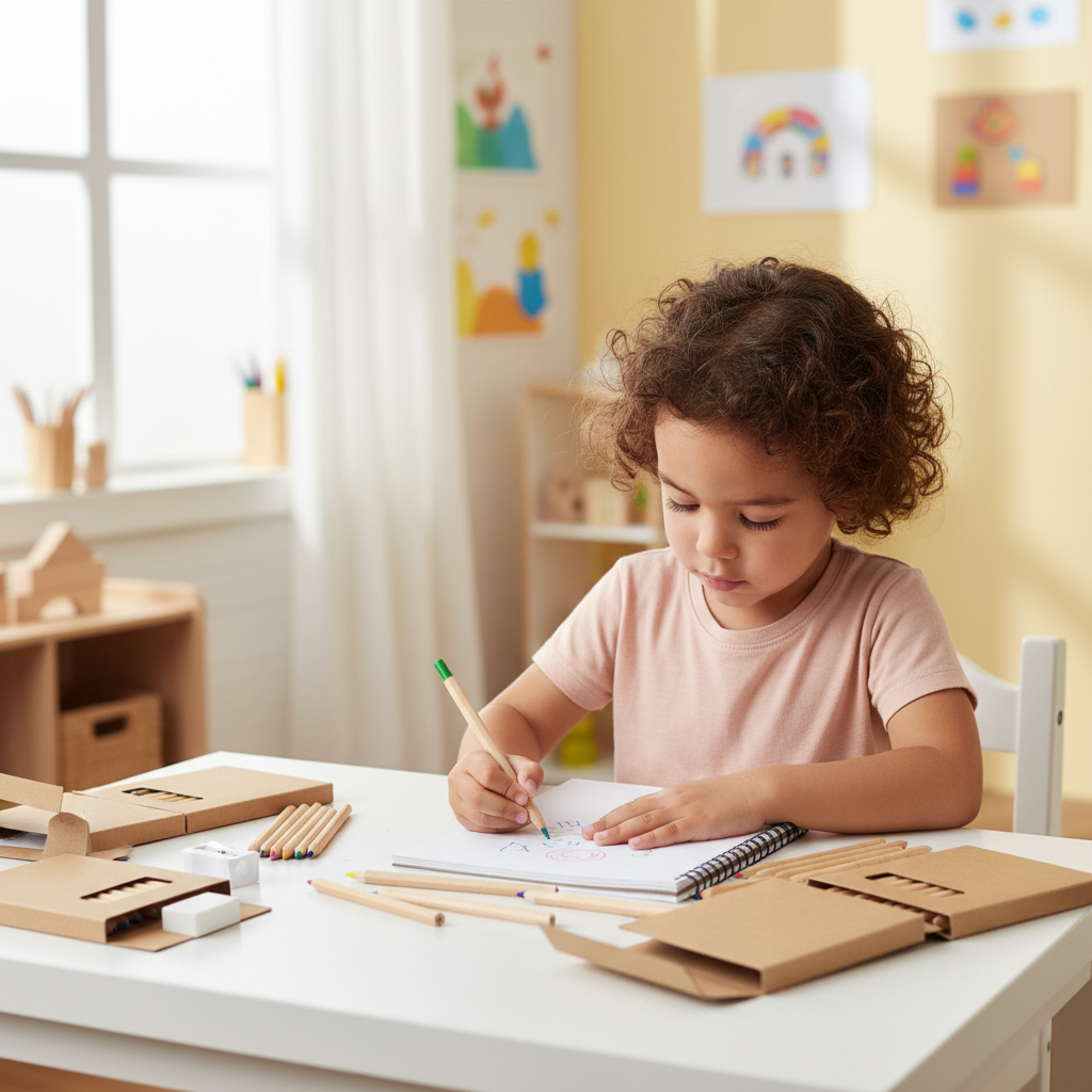 Child engaged in drawing