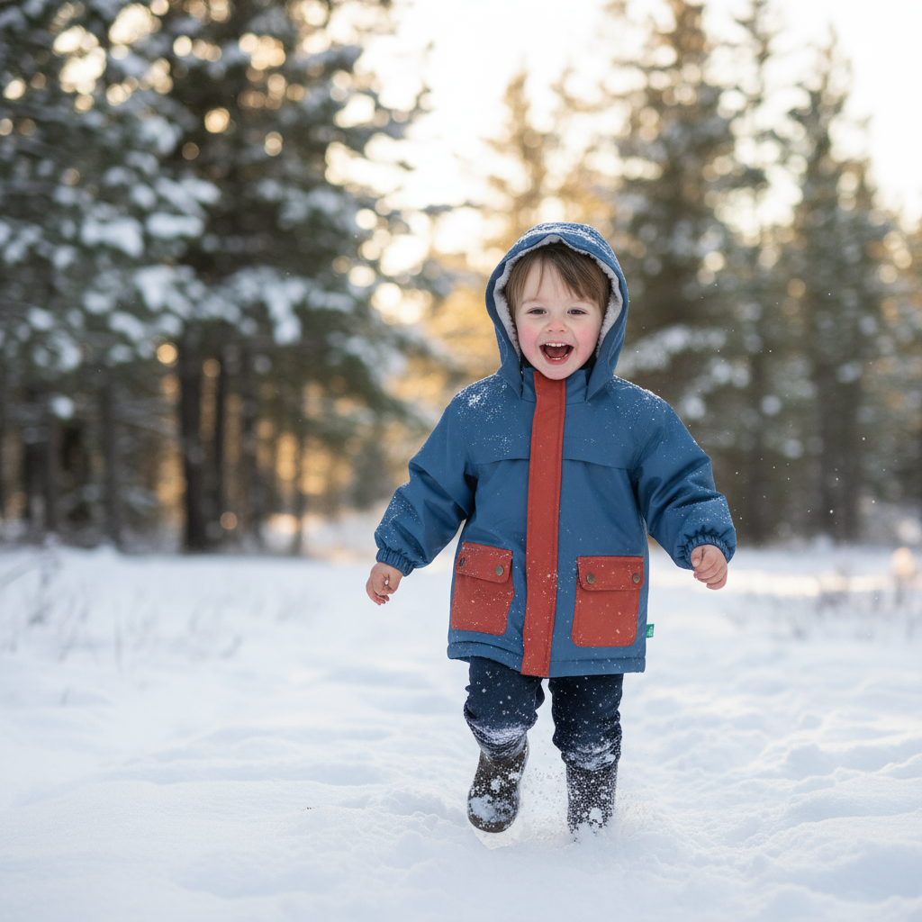 Child running and laughing