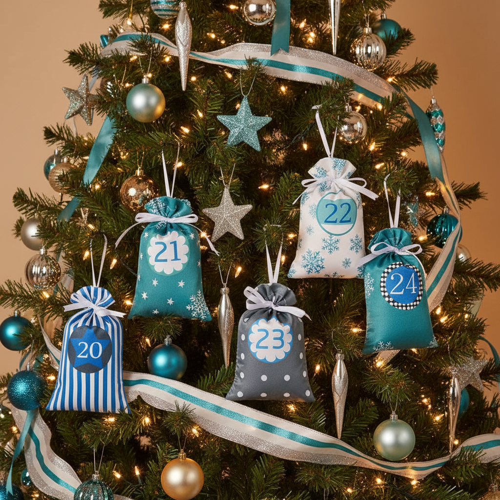 Christmas finale bags on tree