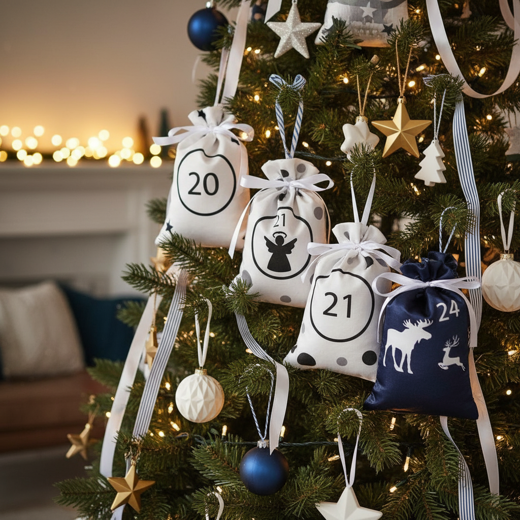 Christmas finale bags on tree